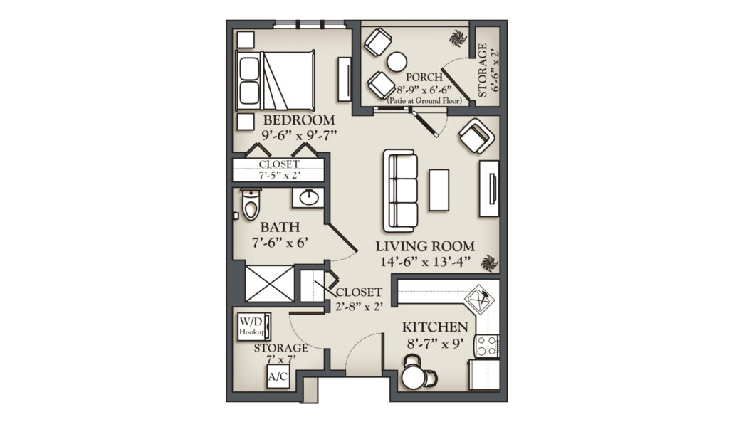 studio apartment floor plan