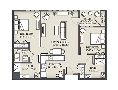 two bedroom floor plan