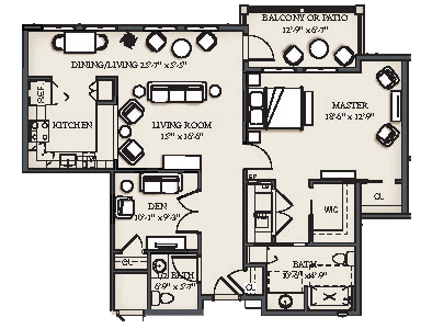 1BRD plus 2G 1227 sq ft