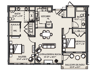 2BR 2G 1201 sf