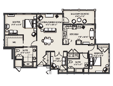 2BR w den 2G Plus OBK 1630 sq.ft.