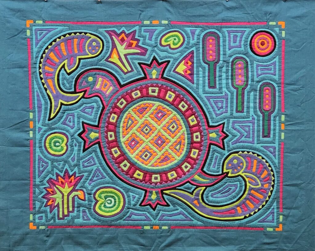 Mola quilted piece by Pat Feldman