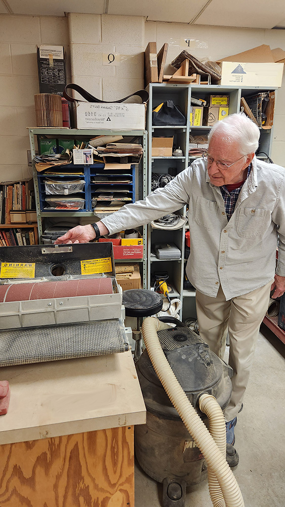 senior learns woodworking