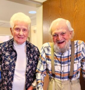 Andy and Mary O. smile warmly as they share the story of their 75 years together and the joy they have found in the Kendal at Ithaca community.